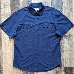 Teddy Stratford Shirt Short Sleeve Navy Blue Cotton